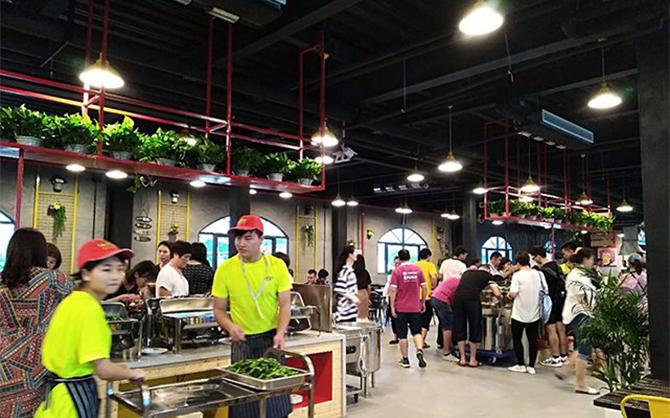 單位食堂的自助餐現場圖片